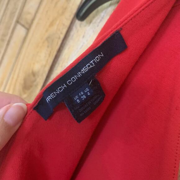 French Connection Marie V-Neck Jumpsuit in Red Size 4 Women's Valentines Day - Picture 9 of 12